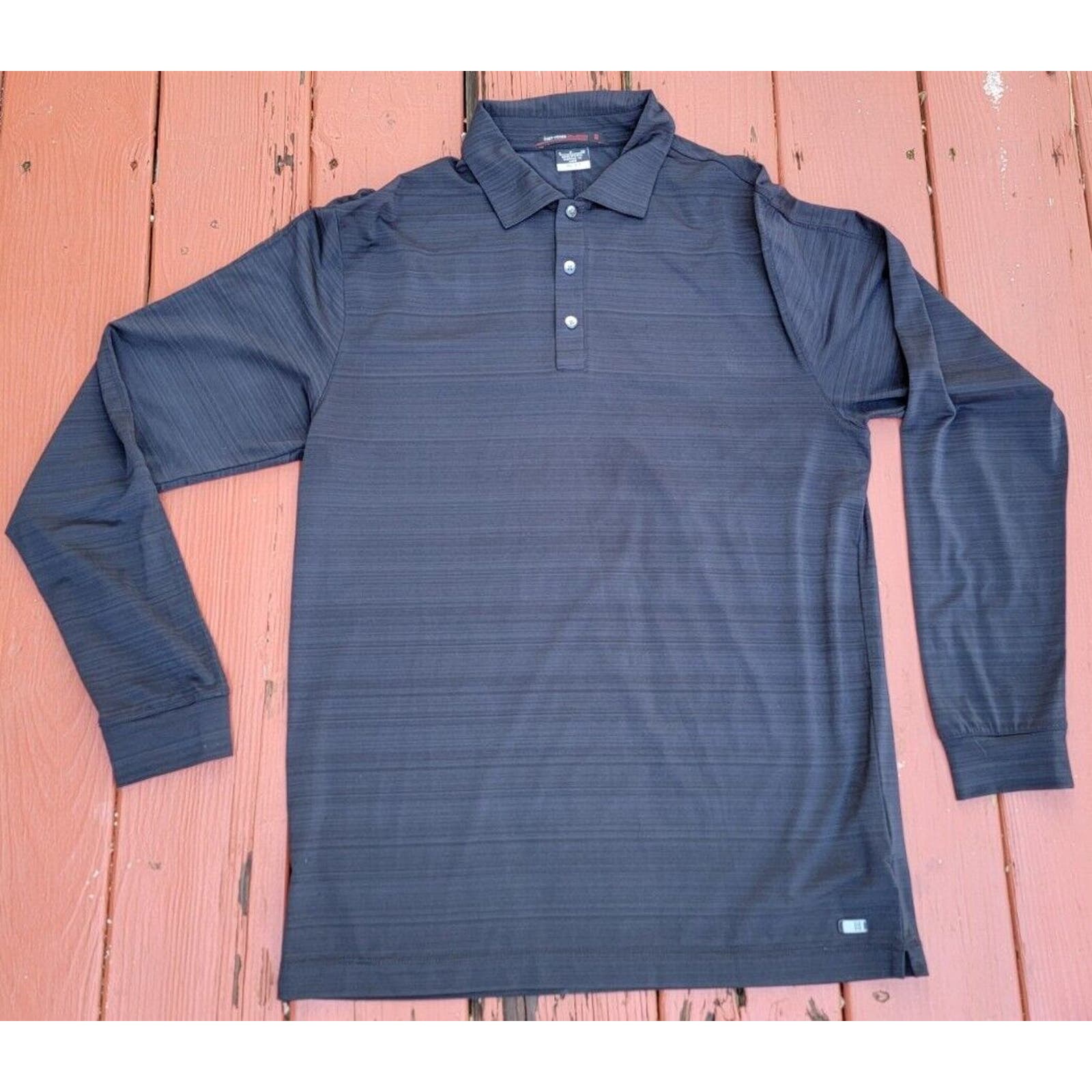 Nike Tiger Woods Polo Shirt Mens Small Dri Fit Hybrid Long Sleeve Button ¼ Snap